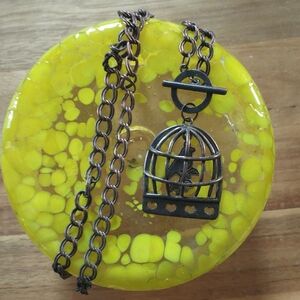 Birdcage Pendant Necklace with Chain